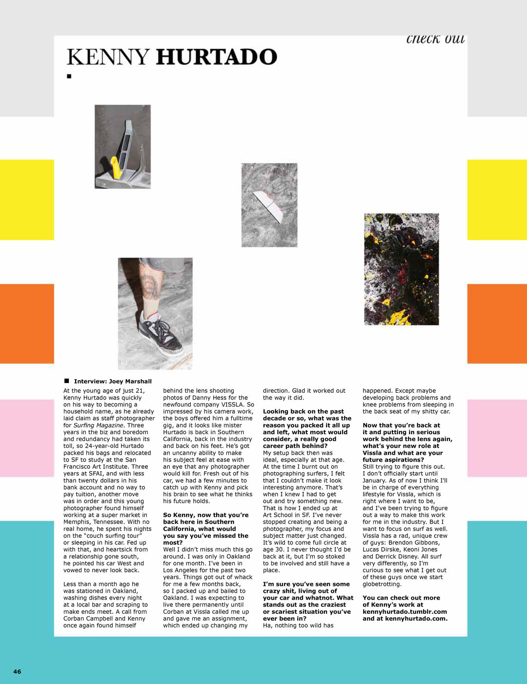 Vissla Kenny Hurtado Blisss Magazine feature - stylish surfer profile and surf culture