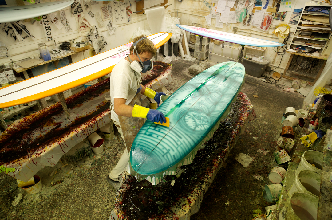 Vissla x Travis Reynolds Exhibition - surf art show Channel Islands shaper surfboard craft and fine art