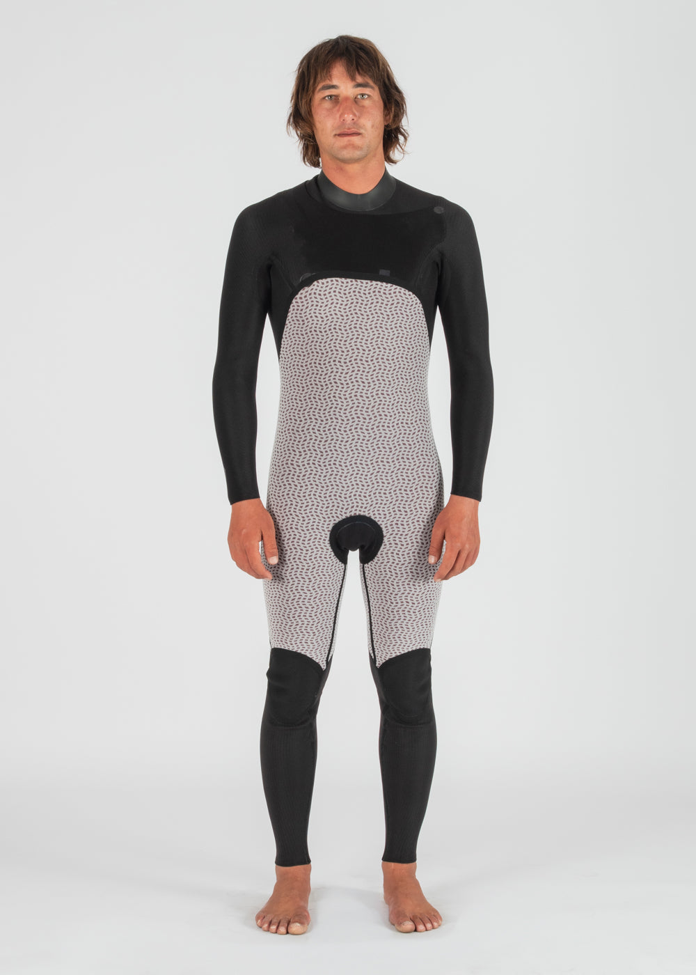 Vissla Natural Seas 4-3 Full Chest Zip Wetsuit in Coal, view 7