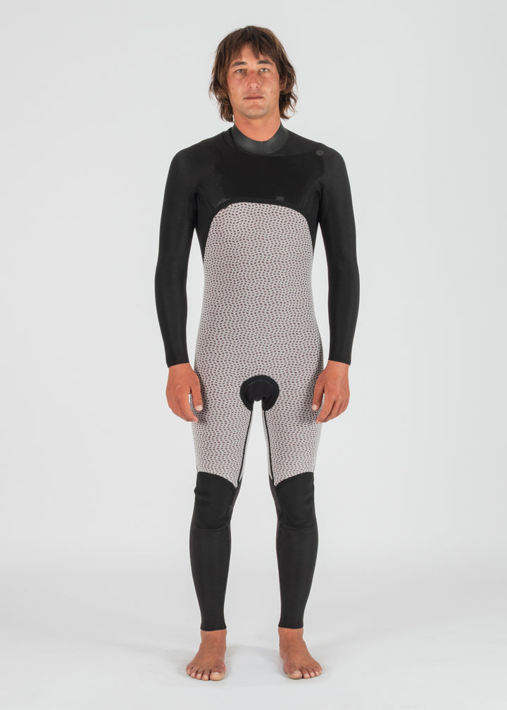 Vissla Natural Seas 4-3 Full Chest Zip Wetsuit in Coal, view 7