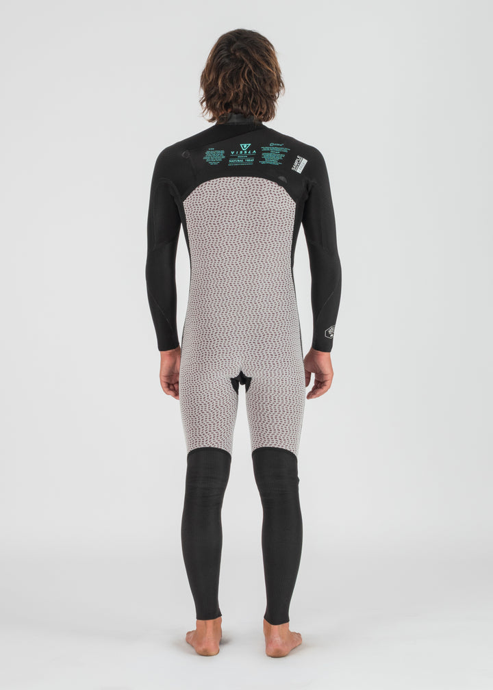 Vissla Natural Seas 3-2 Full Chest Zip Wetsuit in Coal, view 8