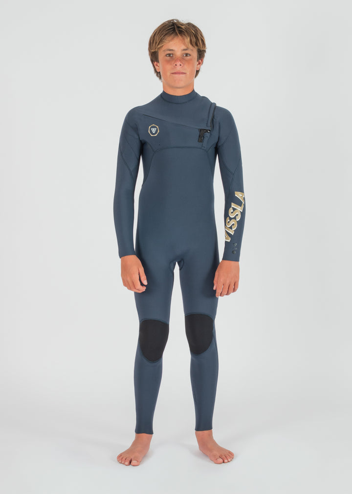 Vissla 7 Seas Boys 4-3 Full Chest Zip Wetsuit