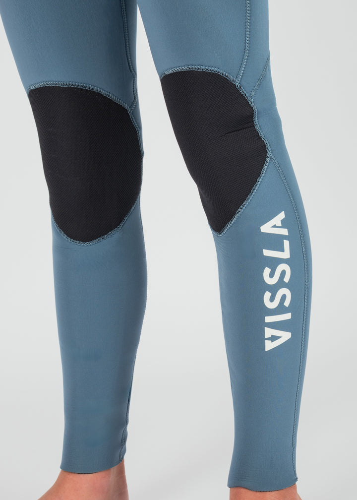 Vissla 7 Seas Boys 3-2 Full Back Zip Wetsuit in Light Slate, view 6
