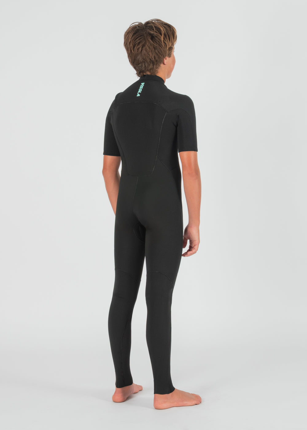 Vissla 7 Seas Boys 2-2 Short Sleeve Full Wetsuit in Black, view 4