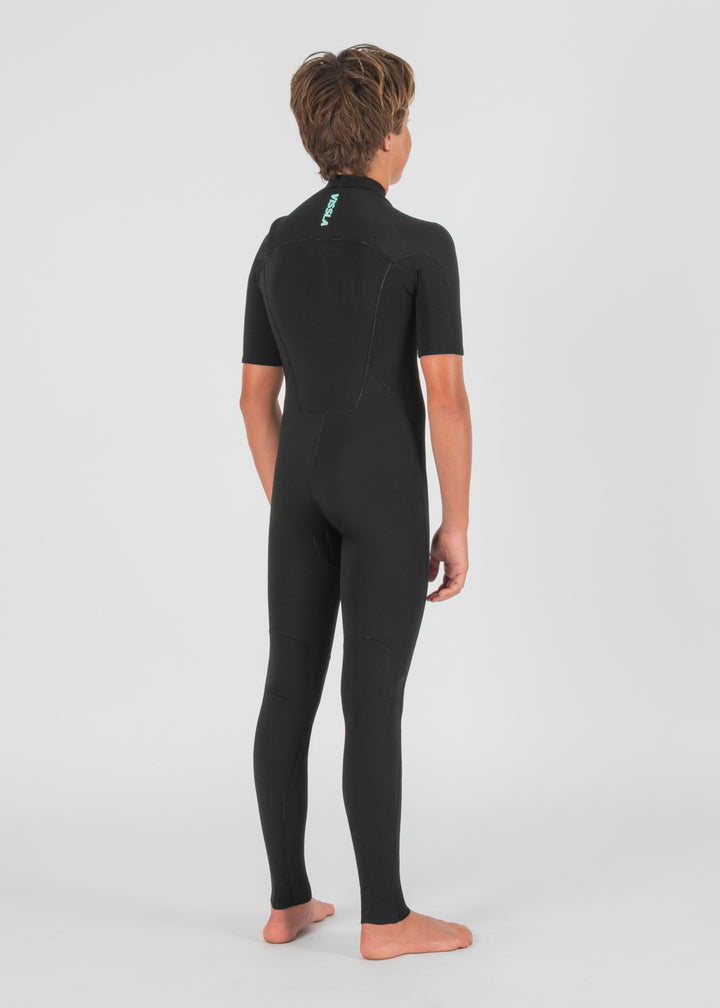 Vissla 7 Seas Boys 2-2 Short Sleeve Full Wetsuit in Black, view 4