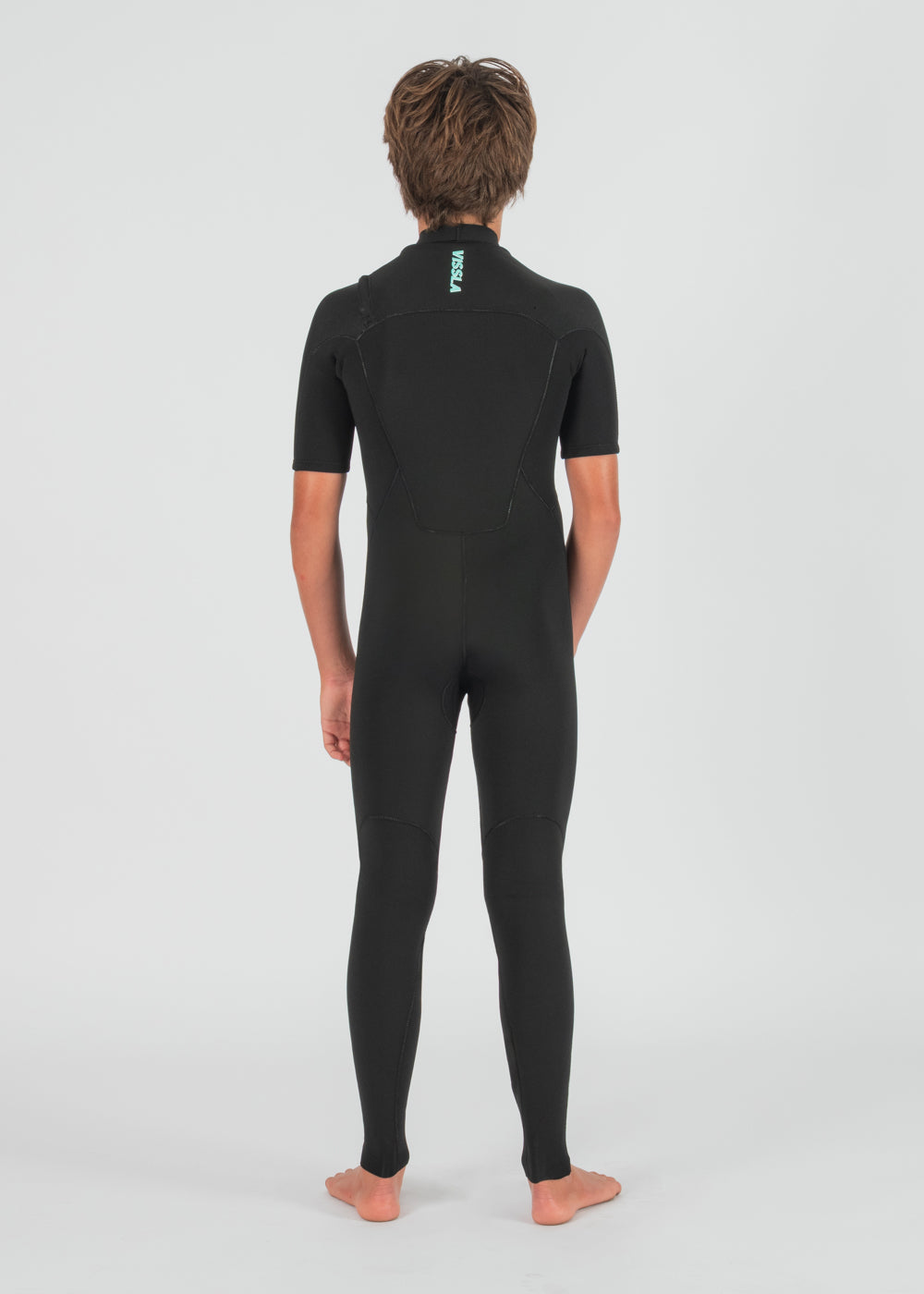 Vissla 7 Seas Boys 2-2 Short Sleeve Full Wetsuit in Black, view 2