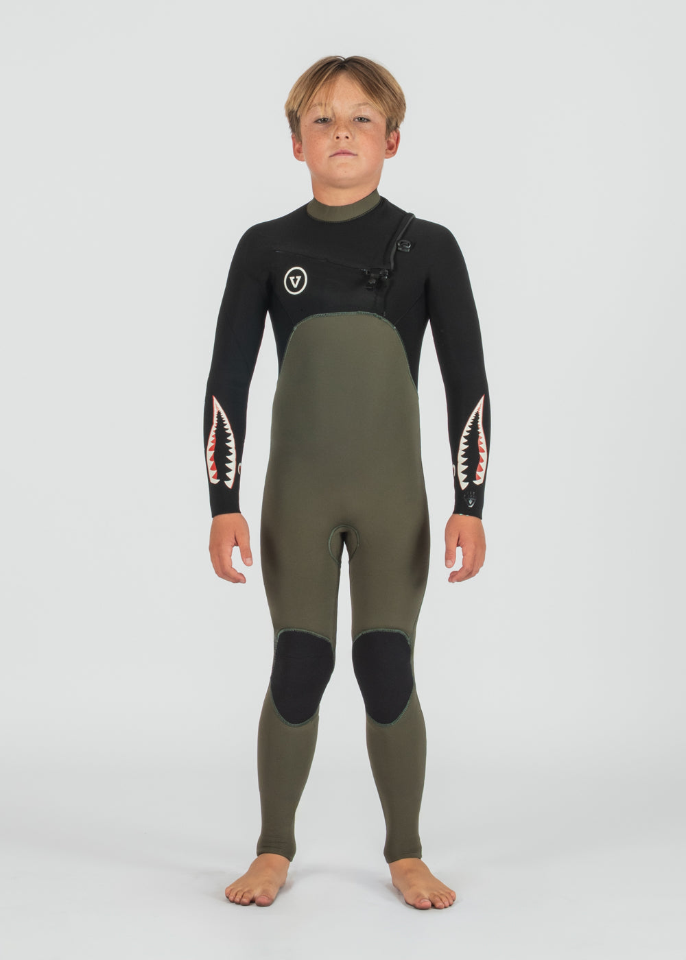 Vissla 7 Seas Boys 4-3 Warbird Full Chest Zip Wetsuit