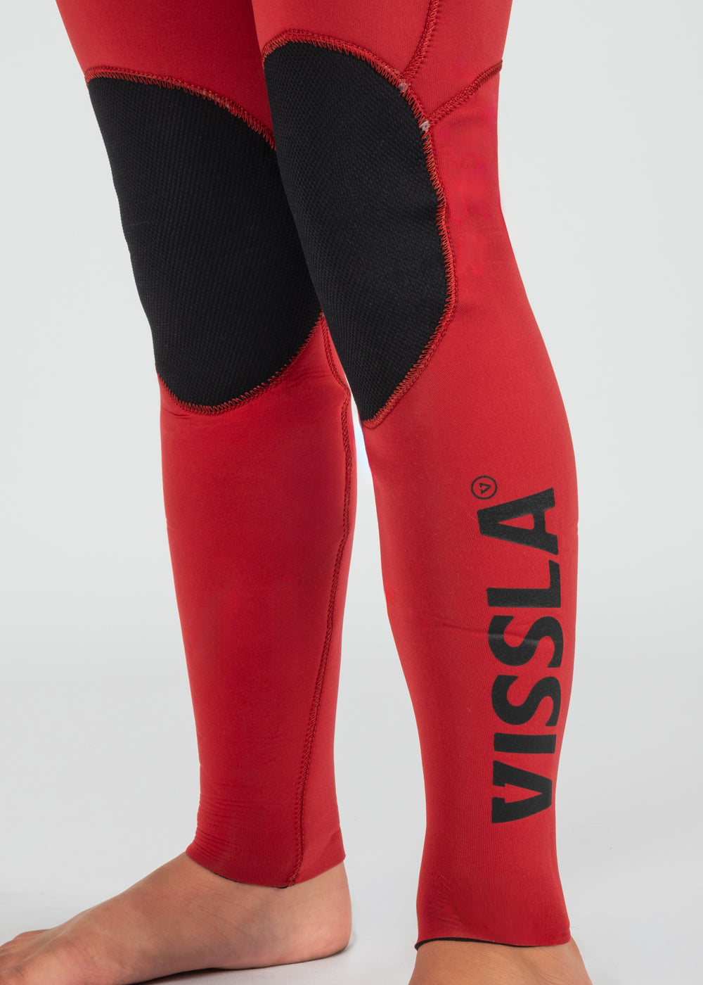 Vissla High Seas Boys Fire 3-2 Full Chest Zip Wetsuit in Red, view 6