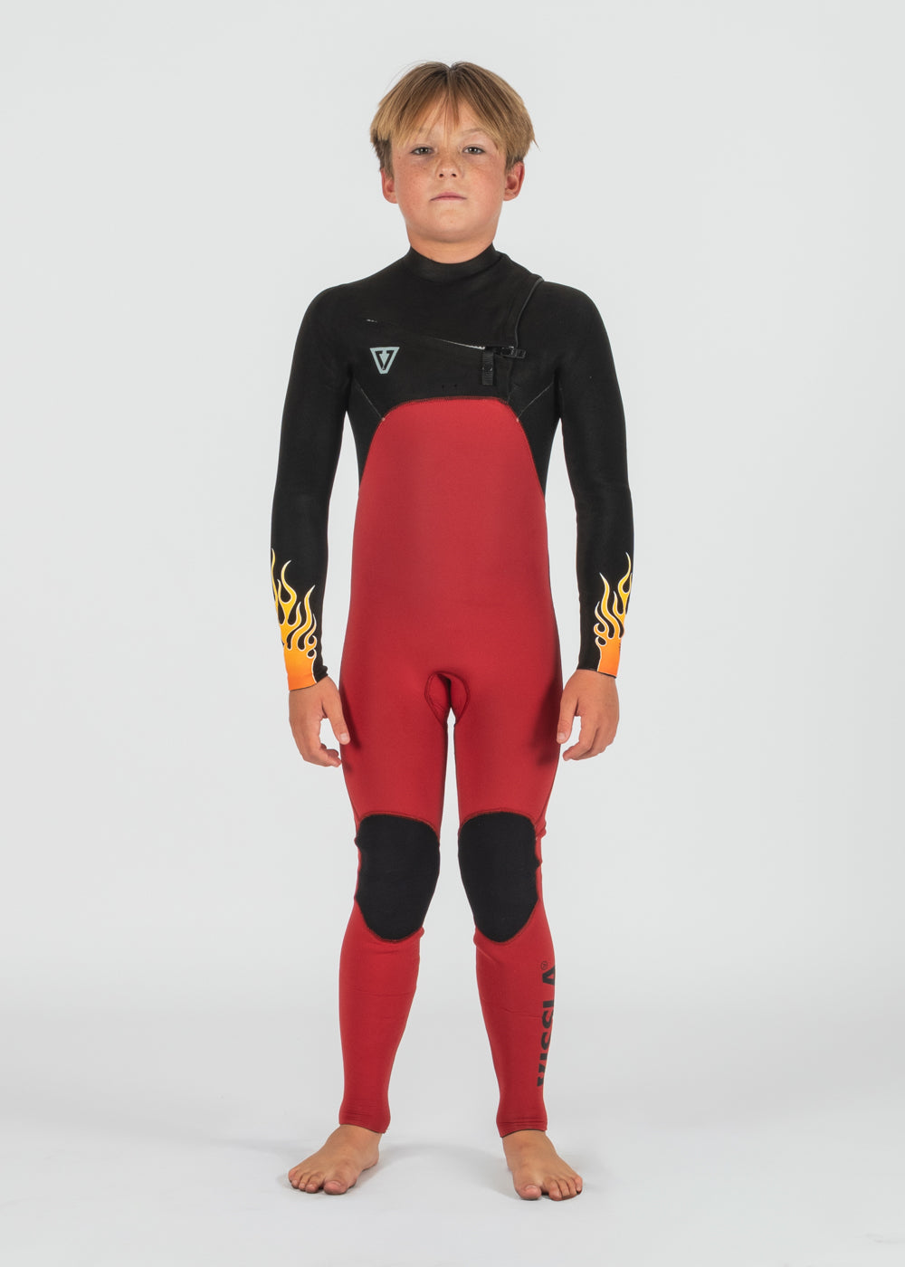 Vissla High Seas Boys Fire 3-2 Full Chest Zip Wetsuit