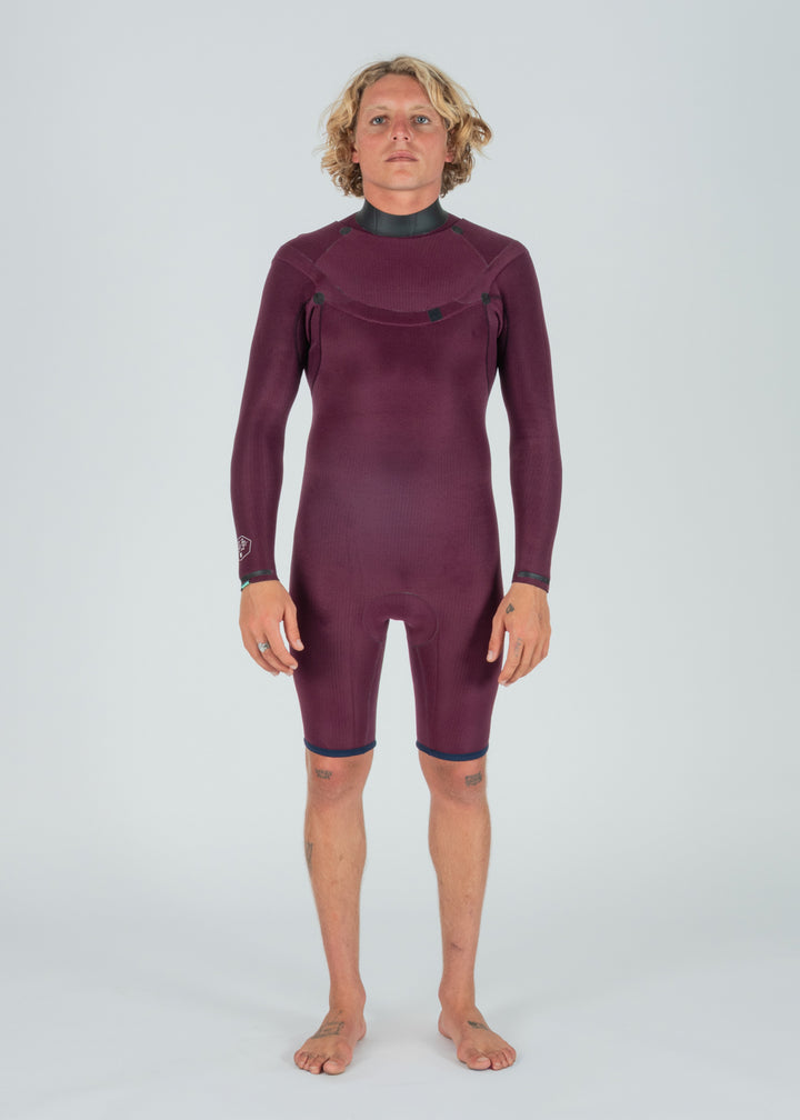 Vissla New Seas 2-2 Long Sleeve Spring U-Zip Wetsuit in Midnight, view 6