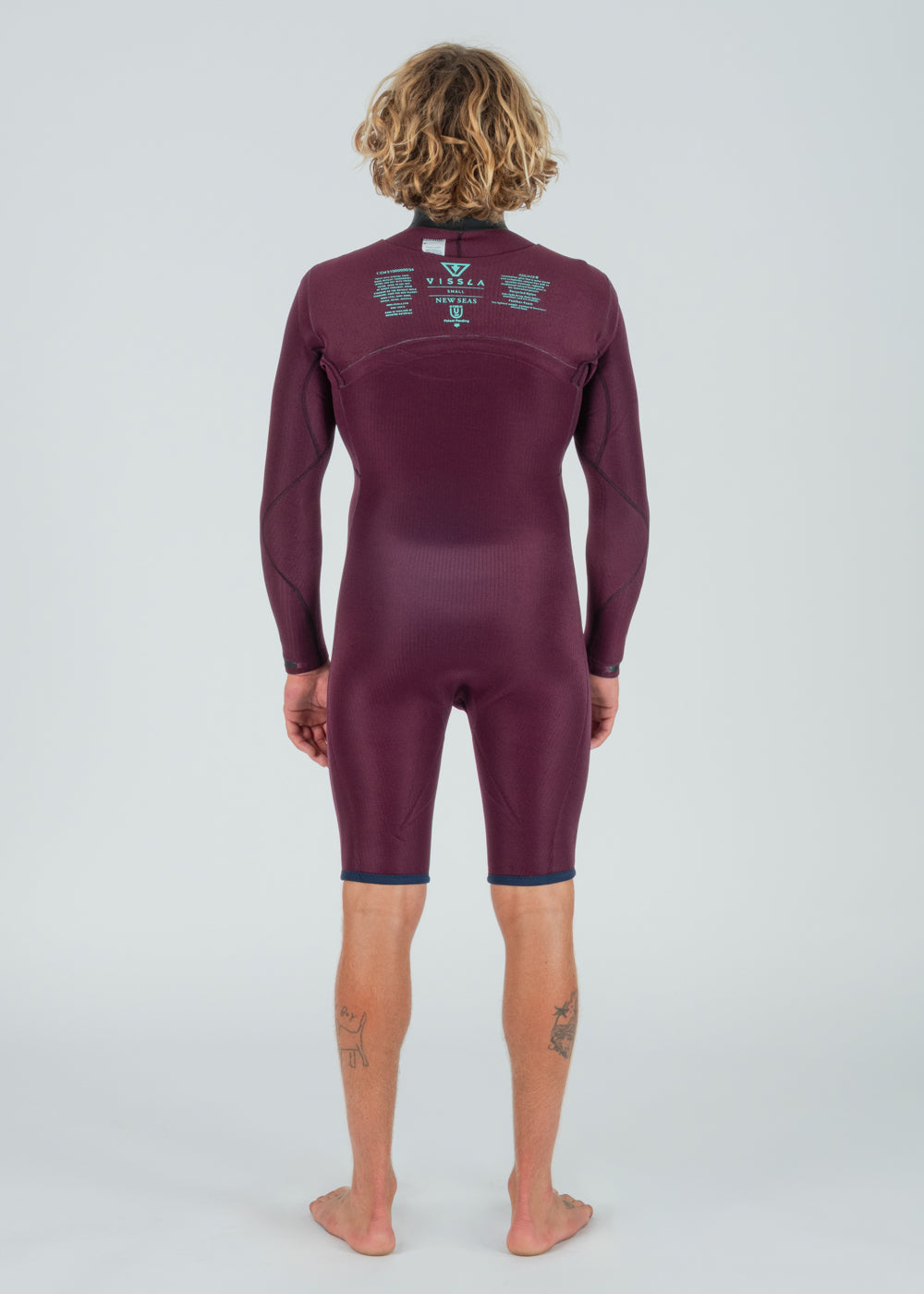 Vissla New Seas 2-2 Long Sleeve Spring U-Zip Wetsuit in Midnight, view 7