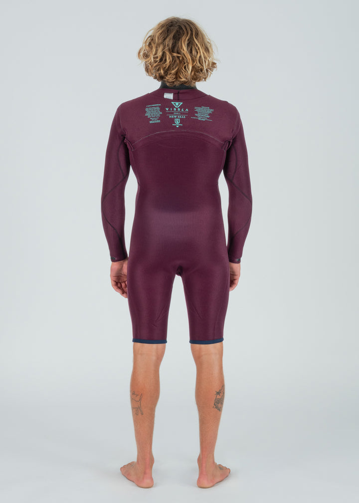 Vissla New Seas 2-2 Long Sleeve Spring U-Zip Wetsuit in Midnight, view 7