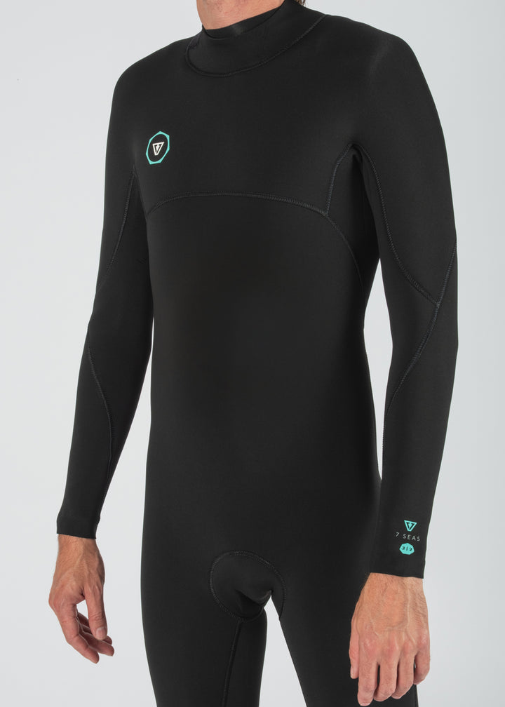 Vissla 7 Seas 3-2 Full Back Zip Wetsuit in Black, view 5
