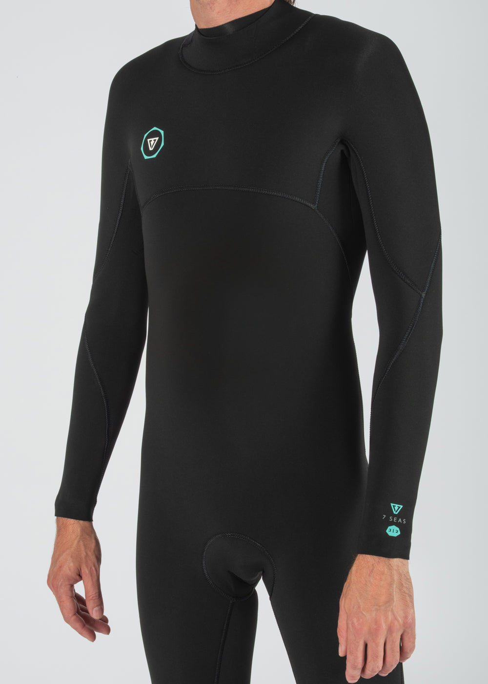 Vissla 7 Seas 4-3 Full Back Zip Wetsuit in Black, view 5