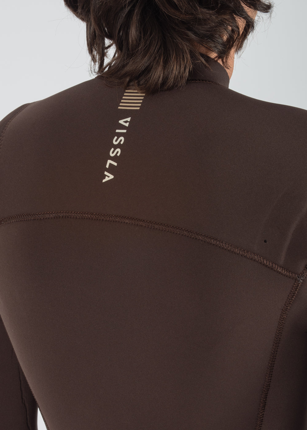Vissla 7 Seas 4-3 Full Chest Zip Wetsuit in Brown, view 3
