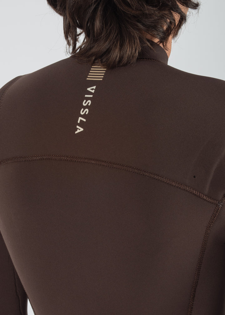 Vissla 7 Seas 4-3 Full Chest Zip Wetsuit in Brown, view 3