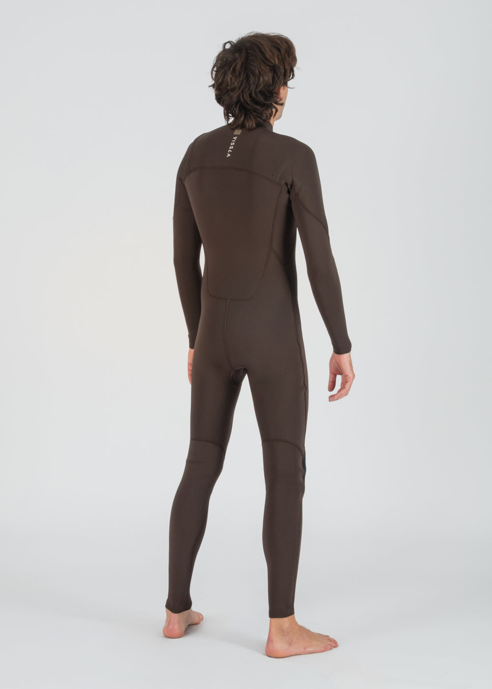 Vissla 7 Seas 4-3 Full Chest Zip Wetsuit in Brown, view 2