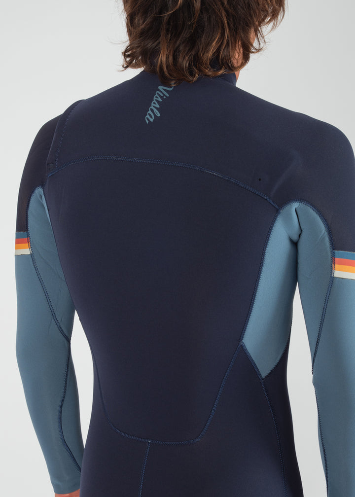 Vissla 7 Seas Raditude 4-3 Full Chest Zip Wetsuit in Dark Navy, view 6