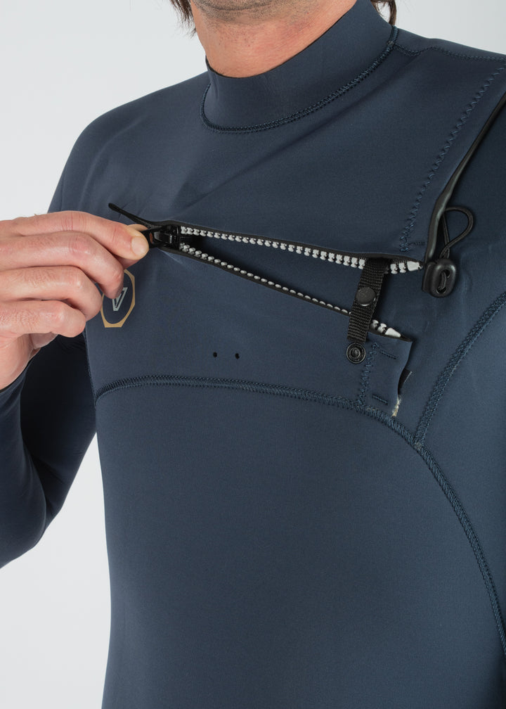 Vissla 7 Seas 4-3 Full Chest Zip Wetsuit in Dark Slate, view 4