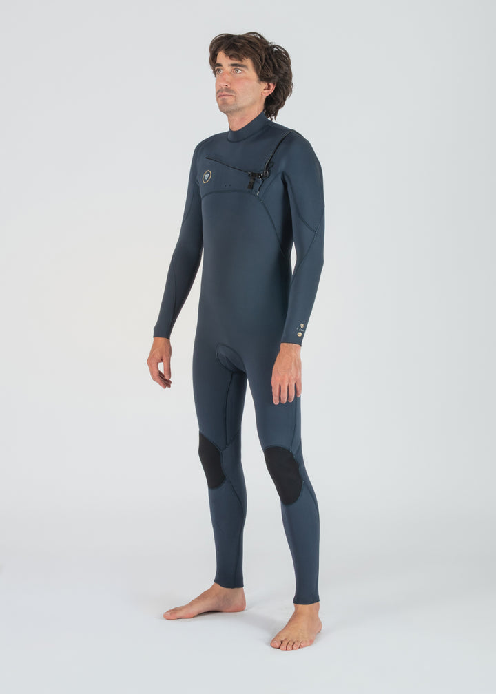 Vissla 7 Seas 4-3 Full Chest Zip Wetsuit in Dark Slate, view 3