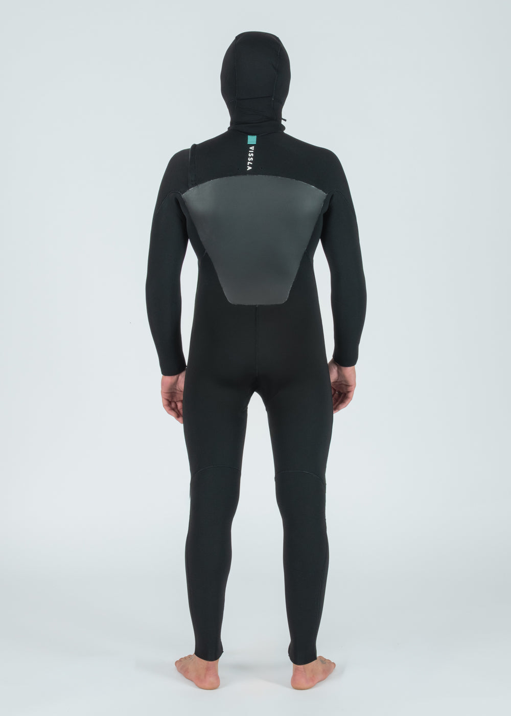 Vissla 7 Seas 5-4-3 Full Hooded Chest Zip Wetsuit in Black, view 2