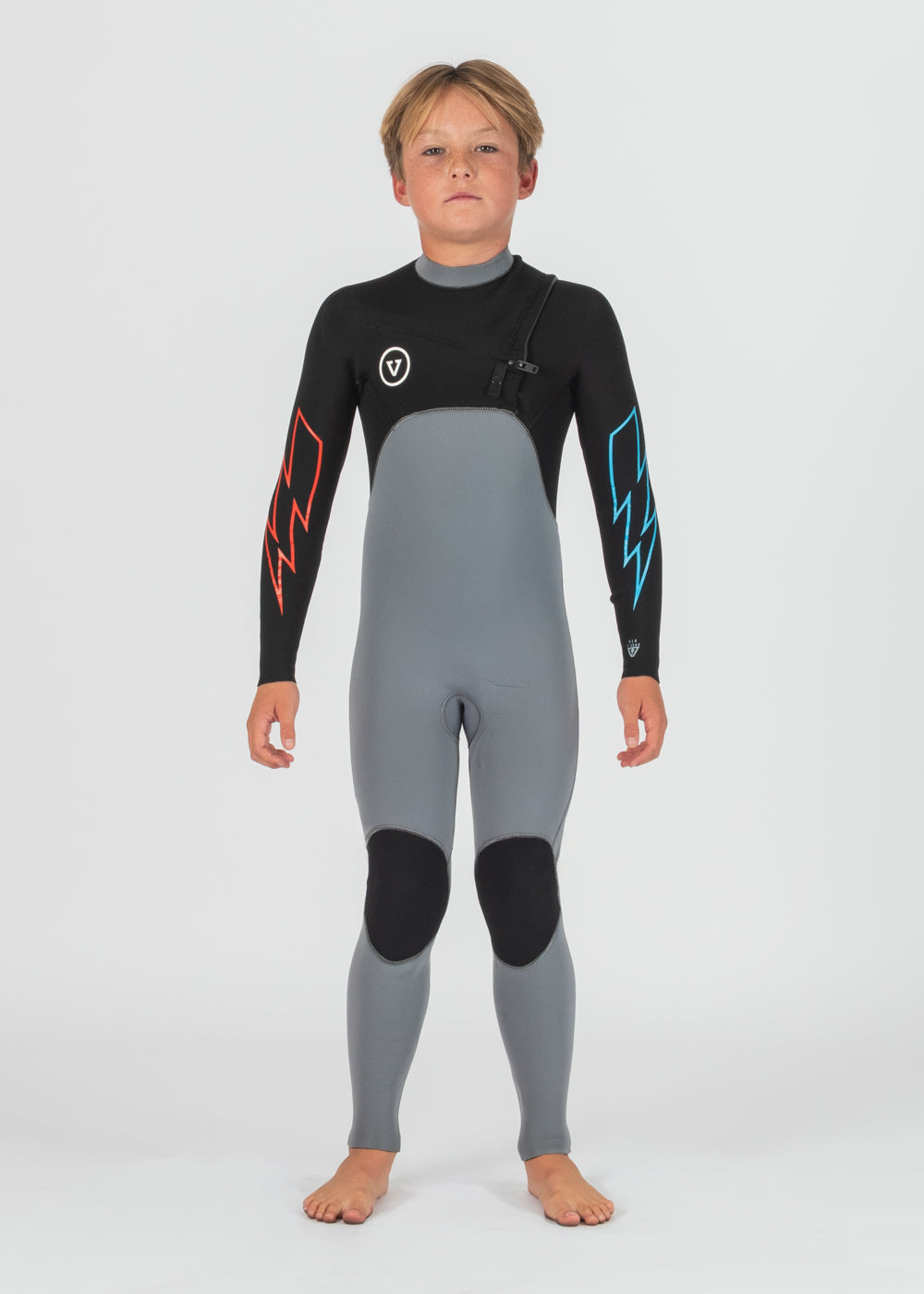 Vissla 7 Seas Boys 4-3 Bolt Full Chest Zip Wetsuit