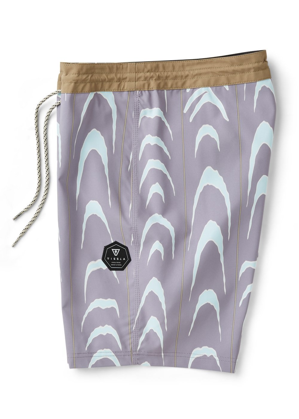 Vissla Monster Stripes 18" Boys Boardshort in Dusty Lilac, view 3