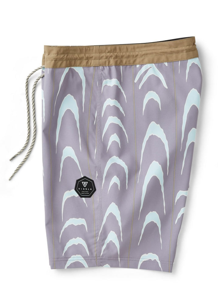 Vissla Monster Stripes 18" Boys Boardshort in Dusty Lilac, view 3
