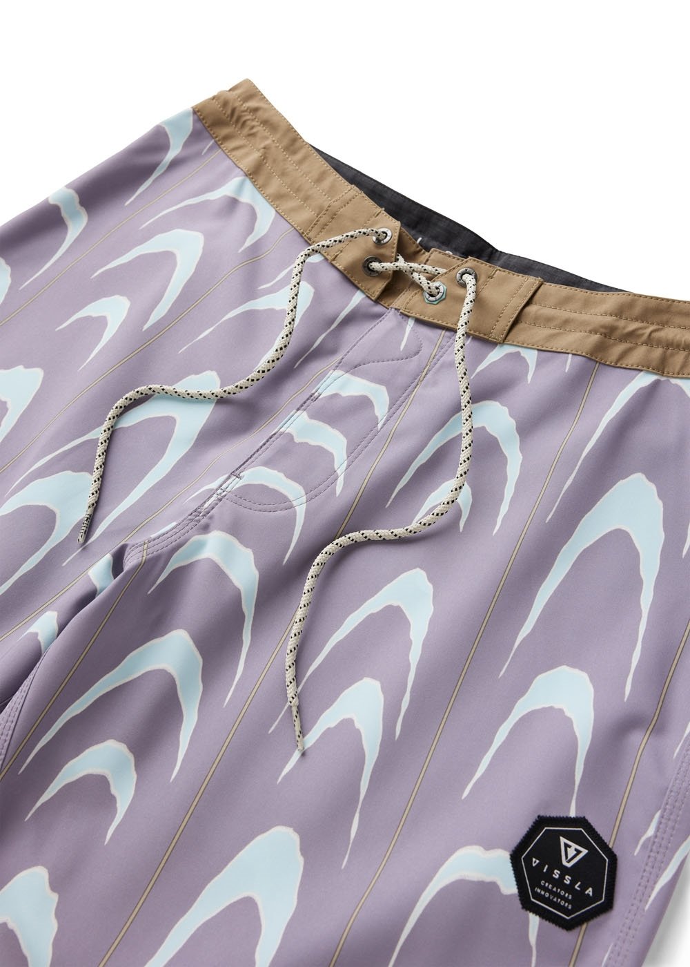 Vissla Monster Stripes 18" Boys Boardshort in Dusty Lilac, view 4
