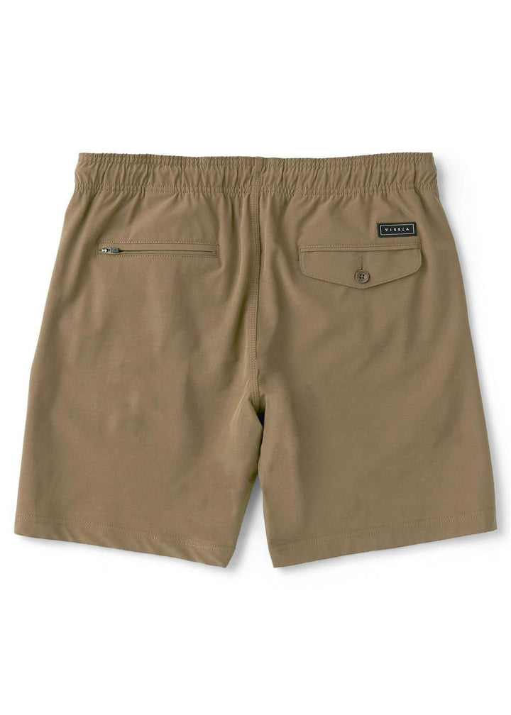 Vissla No See Ums Hybrid Eco 16.5" Boys Elastic Walkshort in Dark Khaki, view 2