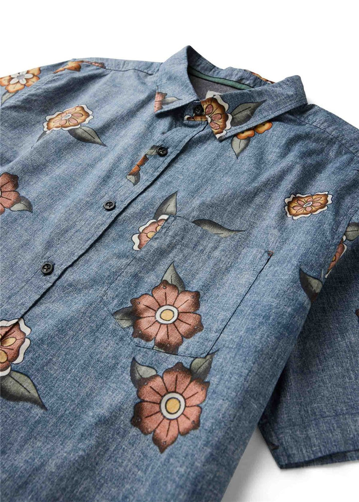 Vissla Ink Lines Eco Boys SS Shirt in Midnight, view 4