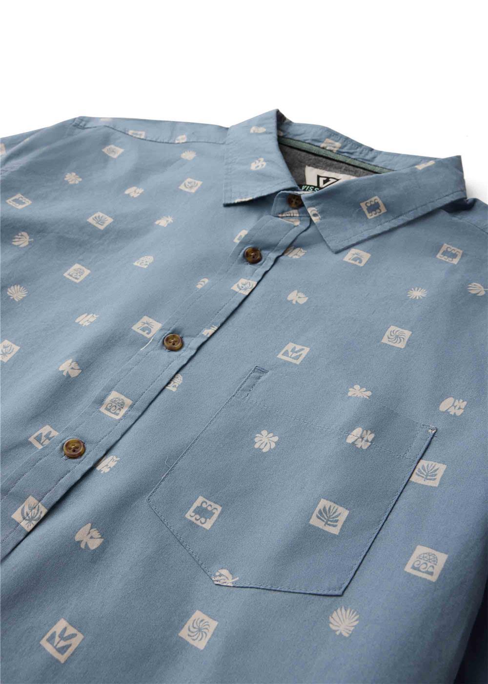 Vissla Ecology Marks Eco Boys SS Shirt in Faded Denim, view 3