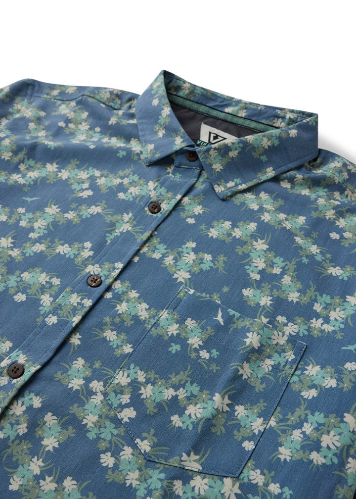 Vissla Tropicanica Hybrid Eco Boys SS Shirt in Blue Haze, view 3