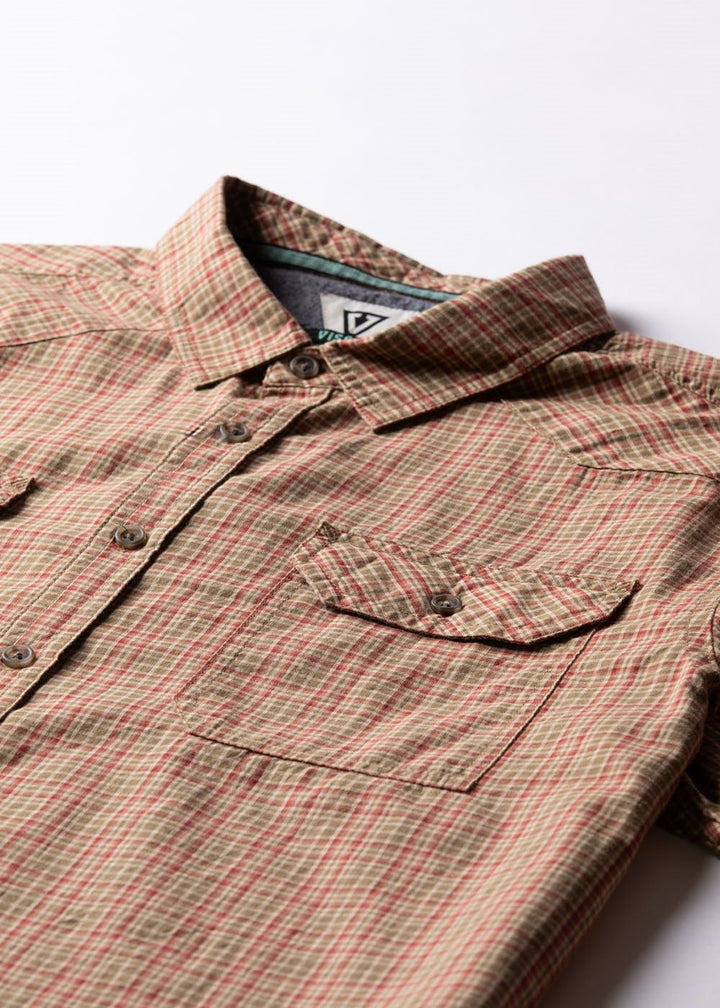 Vissla Ollie Eco Boys Short Sleeve Shirt in Kangaroo, view 3