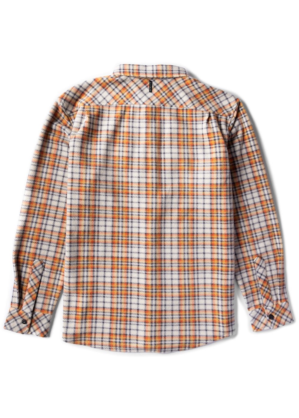 Vissla Eco-Zy Boys LS Polar Flannel in Burnt Orange, view 2