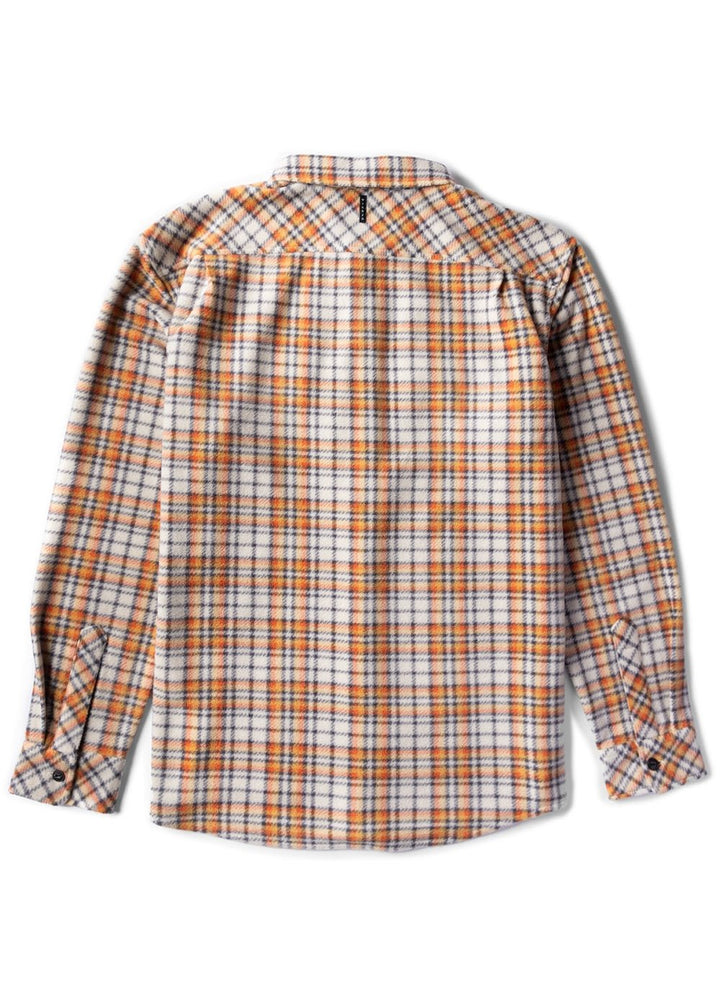 Vissla Eco-Zy Boys LS Polar Flannel in Burnt Orange, view 2