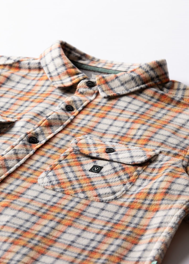 Vissla Eco-Zy Boys LS Polar Flannel in Burnt Orange, view 3