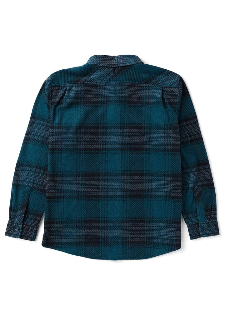 Vissla Eco-Zy Boys Long Sleeve Polar Flannel in Deep Water, view 2