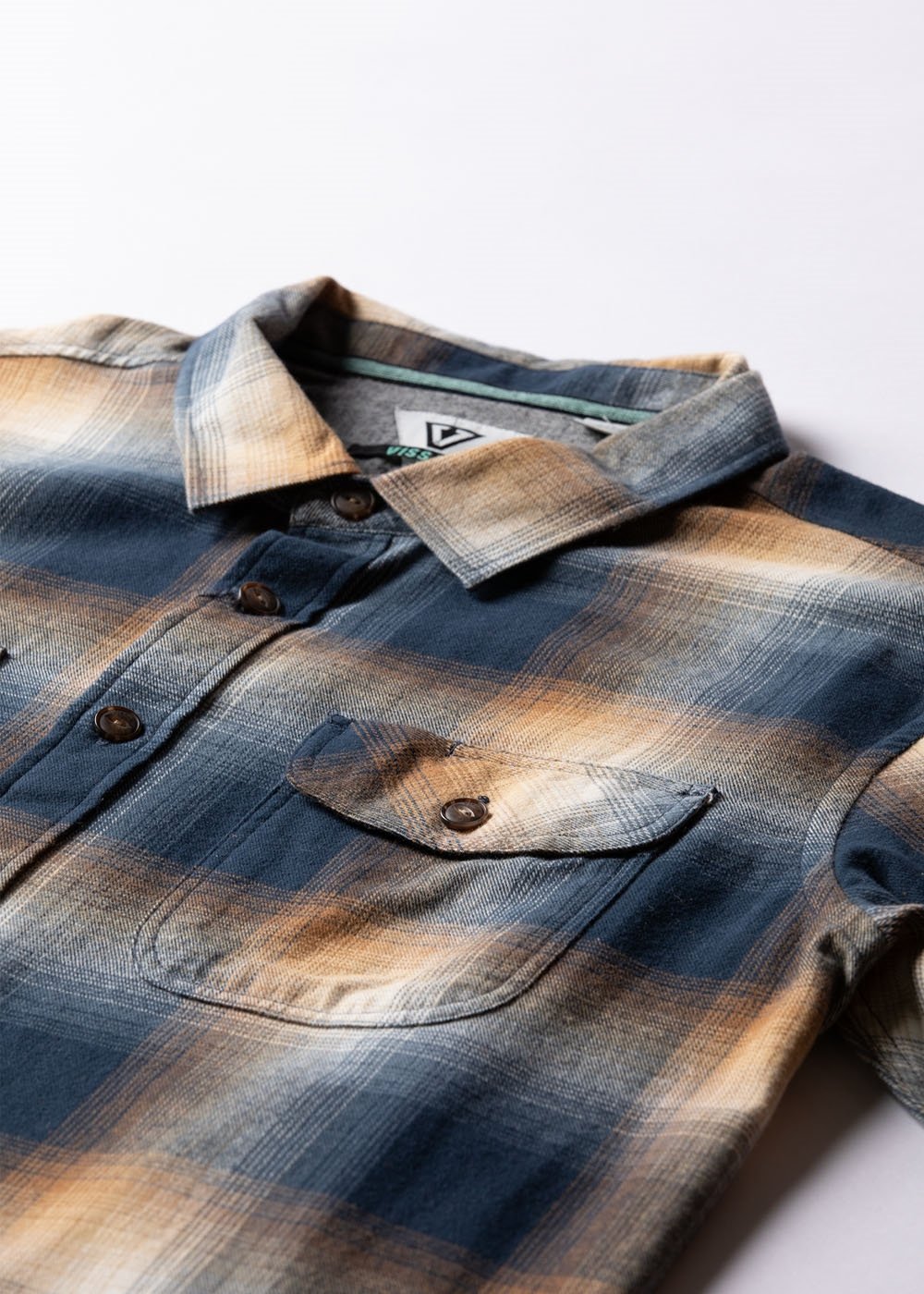 Vissla Boys Central Coast Eco LS Flannel in Dark Naval, view 3