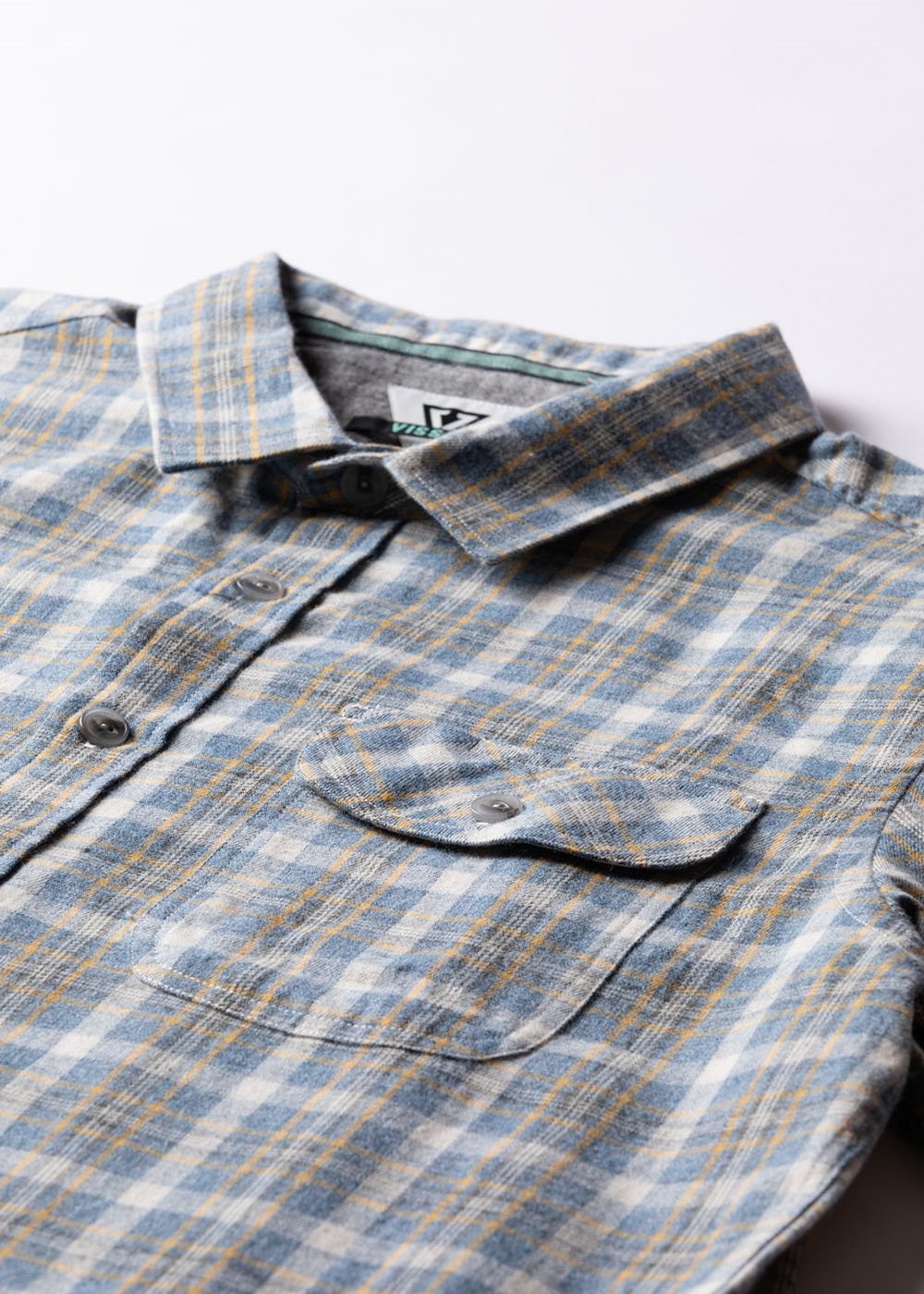 Vissla Central Coast Boys Eco LS Flannel in Dusk Heather, view 3