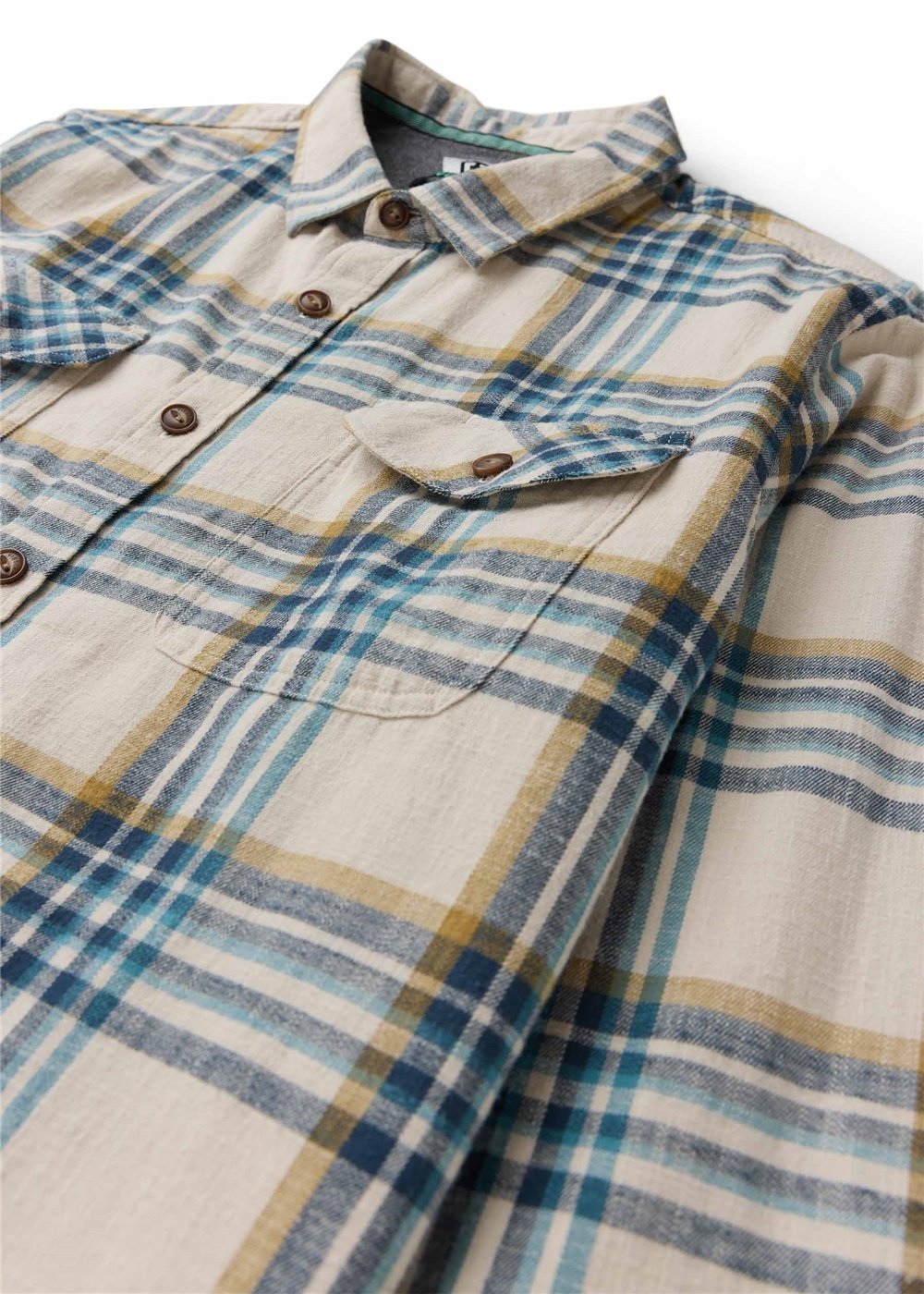 Vissla Central Coast Eco Boys Long Sleeve Flannel in Dune, view 3