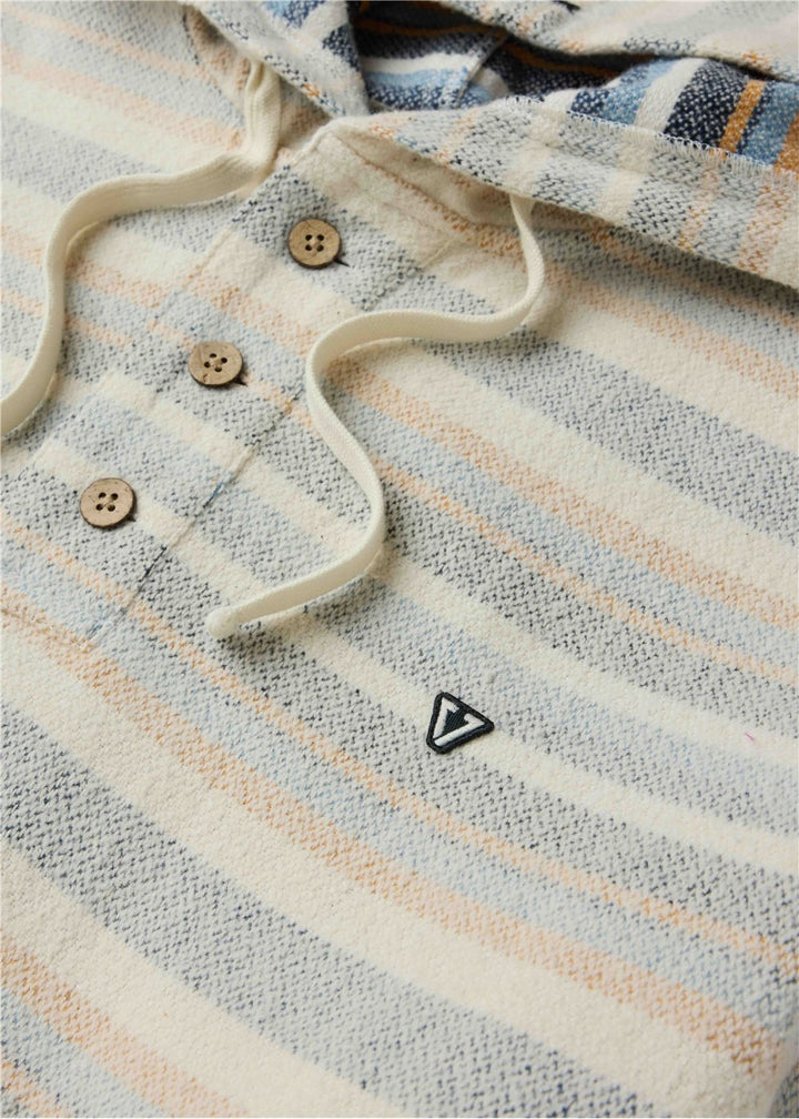 Vissla Descanso Heavy Flannel Boys Popover in Bone, view 3