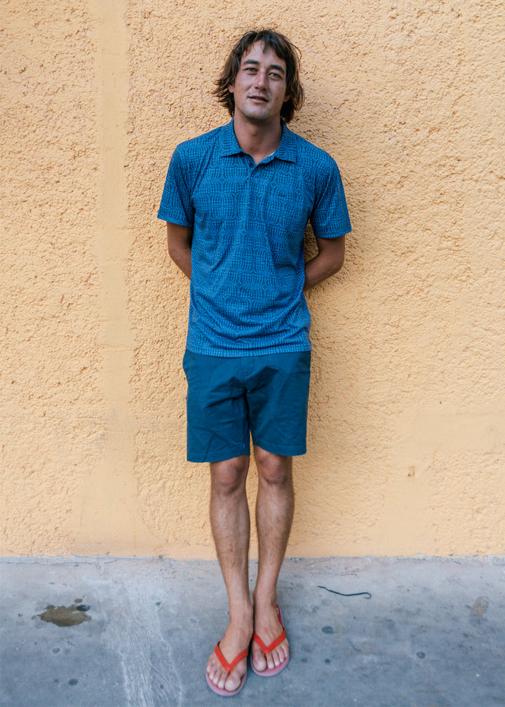 Vissla Bogey Man Eco Drirelease SS Polo in Dark Naval, view 2