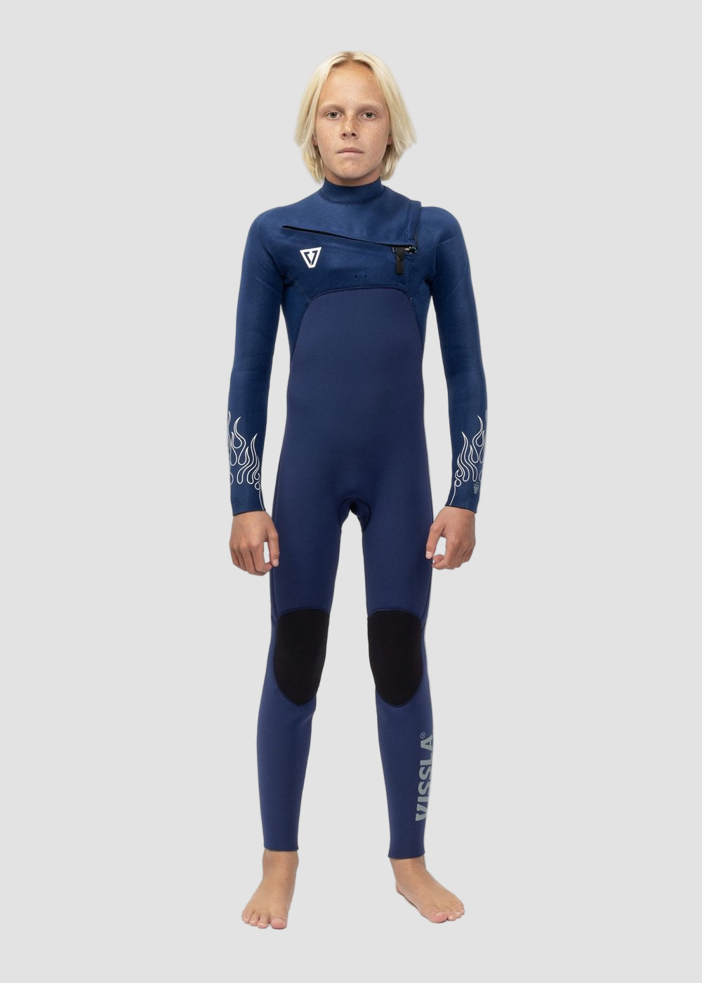 Vissla High Seas Boys Fire 3-2 Full Chest Zip Wetsuit