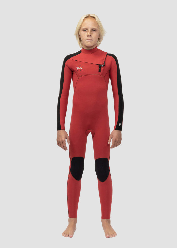 Vissla 7 Seas Striper Boys 4-3 Full Chest Zip Wetsuit