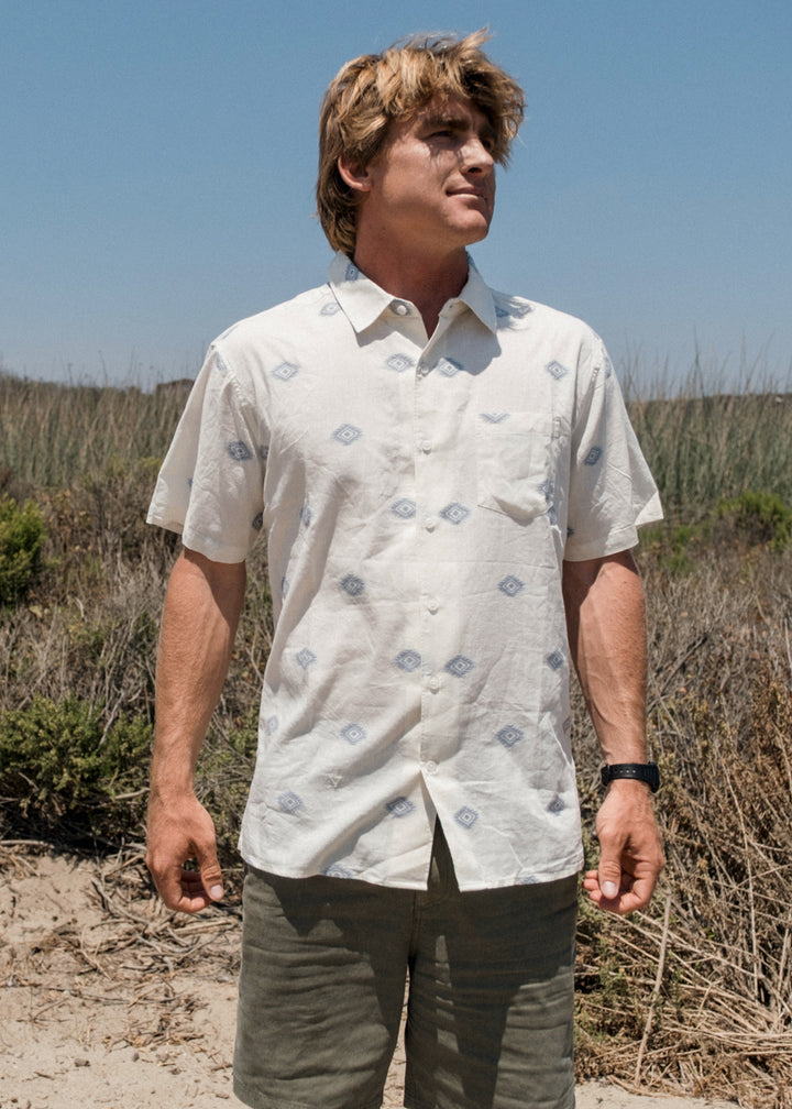 Vissla Cabo Nights Short Sleeve Shirt in Vintage White, view 2