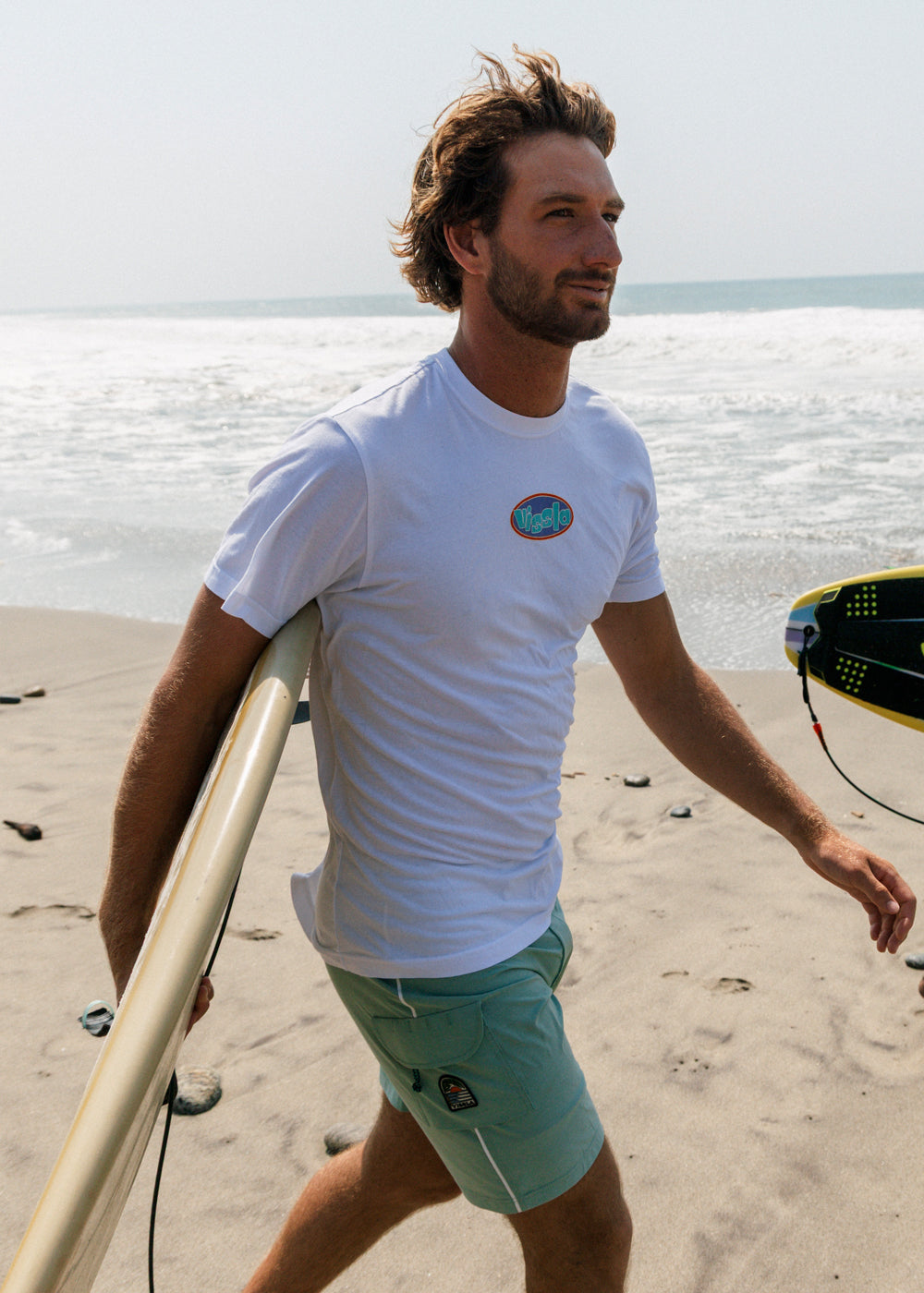 Vissla Centered Organic Tee in White, view 2