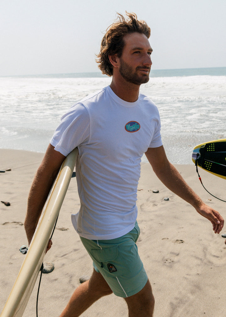 Vissla Centered Organic Tee in White, view 2