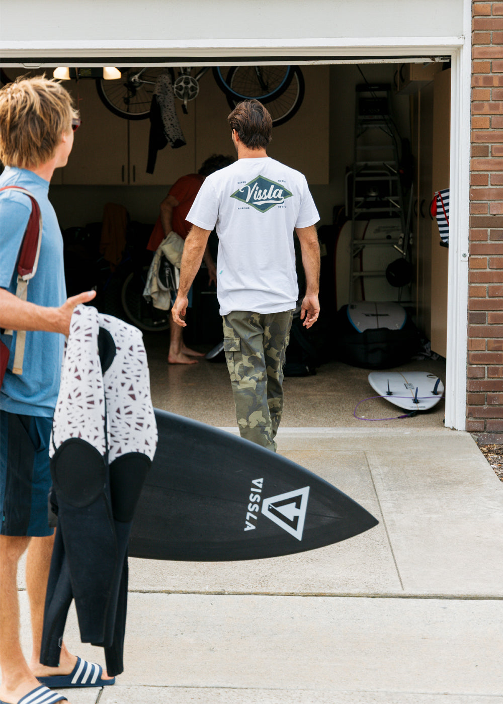 Vissla Corners Organic Pocket Tee in White, view 2