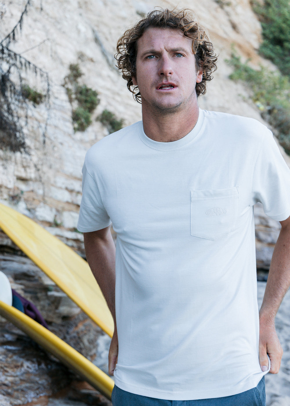 Vissla Cyclone Chaser Eco SS Tee in Bone, view 2